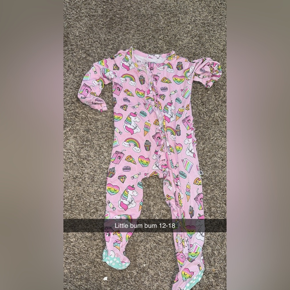 Little Bum Bum Pink Unicorn Kids Footie